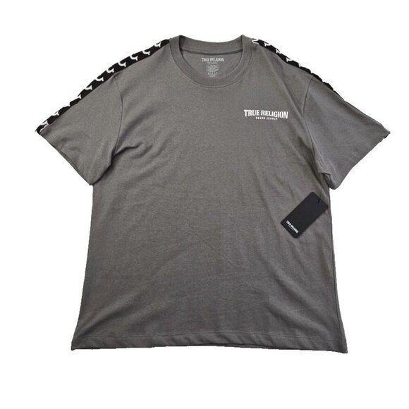 True Religion Heavy Taping Tee Men's Size L Army Green MSRP $59 NWT NEW - Picture 1 of 12
